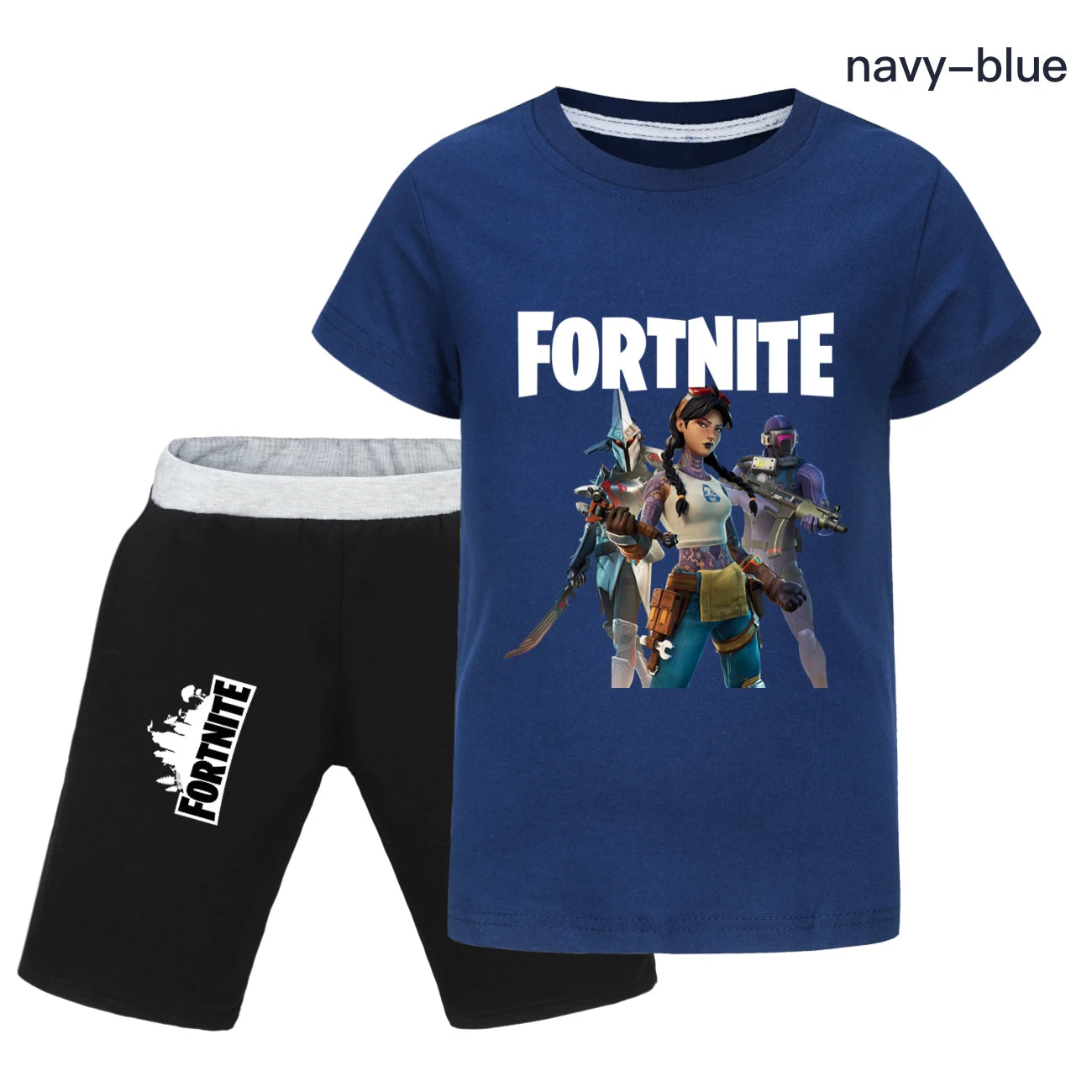 Fortnite Summer Kids Cartoon T-shirts Shorts Two-piece Set Baby Boys Tracksuit Girls Outfits 505
