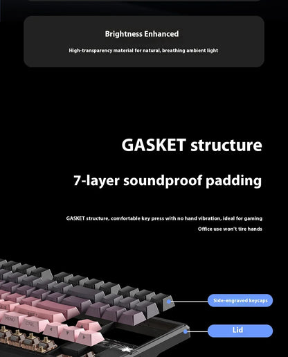Teclado mecánico AULA F87 Pro V2 inalámbrico de 3 modos, batería de larga duración de 12000mAh, hot-swap, RGB Customi, teclado e-sports para gaming en PC