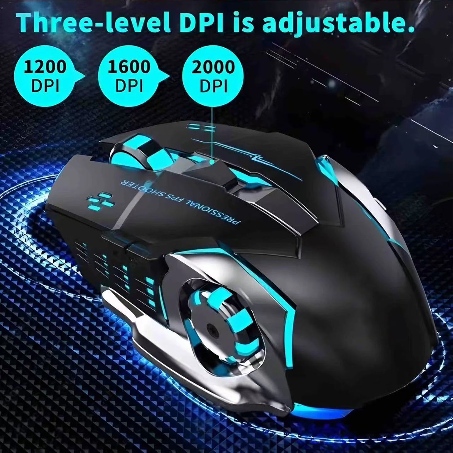 Bluetooth Mouse Gaming Computer Rechargeable Wireless Mouse USB Mechanical E-Sports Backlight PC Gamer Mouse for Computer