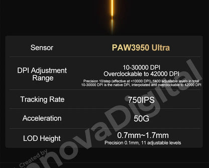 ATK Dragonfly A9 Ultimate Wireless Gaming Mouse, PAW3950 Ultra Sensor, 8KHz Polling Rate, Ultra Lightweight Ergonomic Gaming Mouse for FPS & Esports