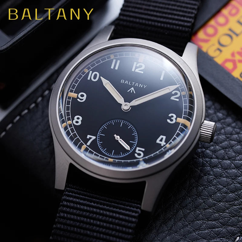 Baltany Dirty Dozen Watch Men's S2019 Military Vintage Wristwatch Small Seconds Hand VD78 Quartz Luminous 100M Waterproof Field Watch