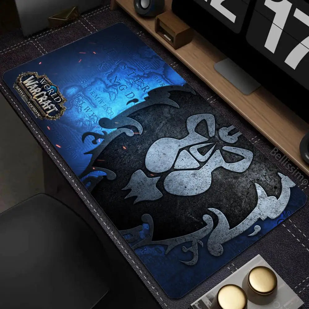 Velká gumová podložka pod myš a klávesnici Natural Horde Alliance HD World Of Warcraft Gaming, s rychlým povrchem a obšitými okraji