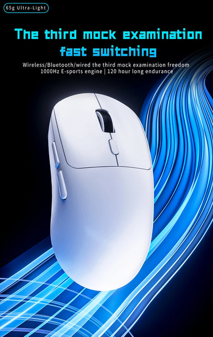Gaming-Maus Bluetooth-Maus Wiederaufladbare Gamer-Maus Paw3395 Leichte ergonomische kabellose E-Sport-Maus