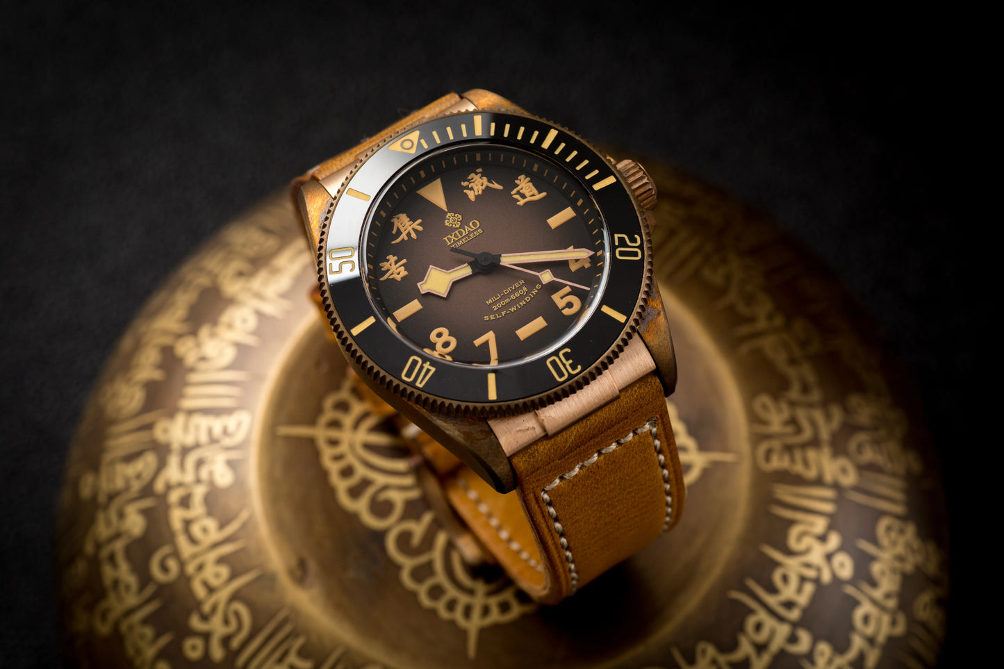 IPOSE IX&DAO 2025 New Bronze Men's Automatic Mechanical Watch PT5000 Sapphire Retro Leather Waterproof 20Bar Reloj Hombre