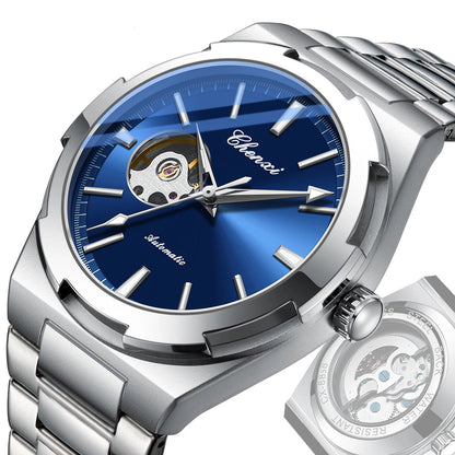 Men's Fully Automatic Mechanical New Trend Steel Strip Business Hollow Waterproof Male Fashion Wristwatches High End Gifts
