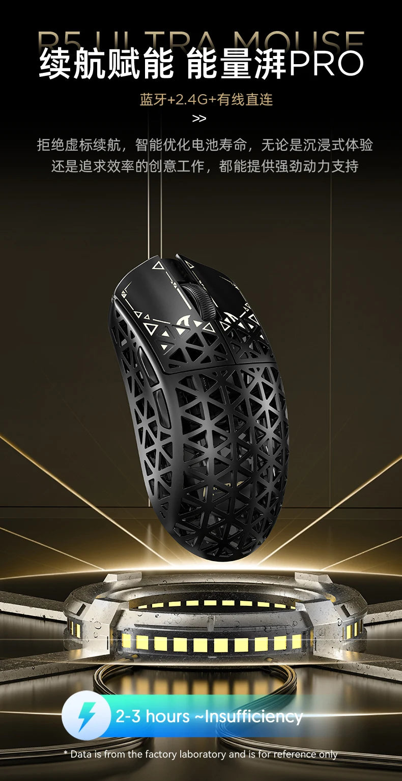 ATTACK SHARK R5 Ultra Carbon Fiber Wireless Gaming Mouse, PixArt PAW3950MAX Gaming Sensor, 42000DPI, 8000Hz, MCU Nordic 52840