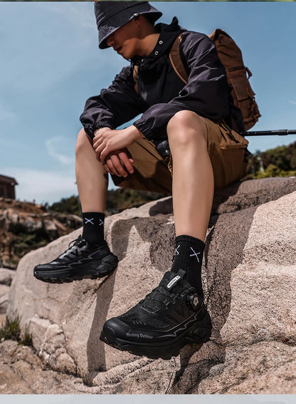 Zapatillas de senderismo transpirables para hombre — Hebilla giratoria, suela antideslizante
