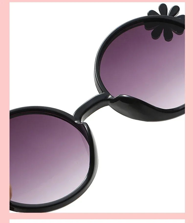 New Children's Glasses Floret Anti-ultraviolet Fashion Children's Sunglasses Outdoor Shading Travel Children's Mirror Eyewear