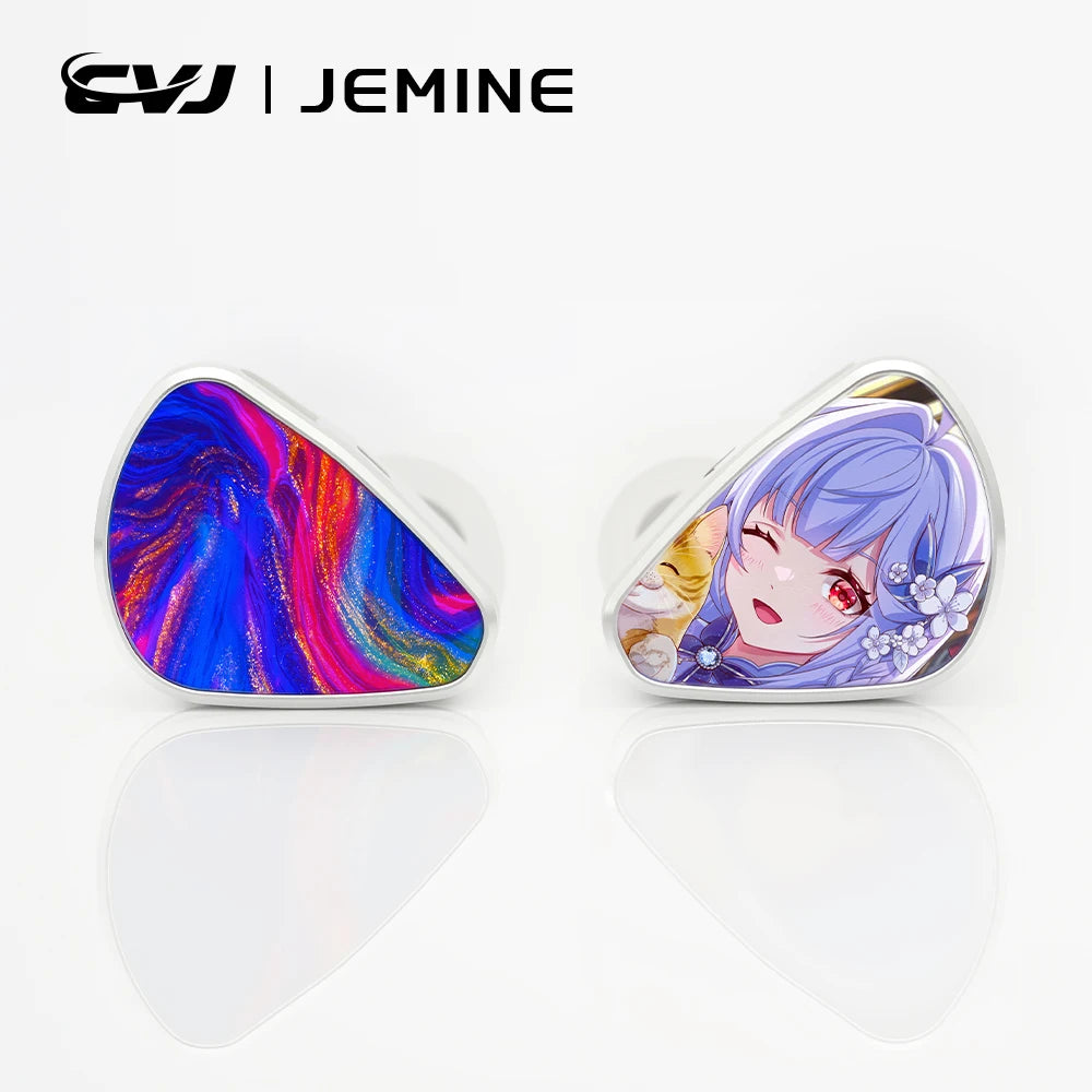 Écouteurs de jeu CVJ JEMINE pilote hybride 1DD+1BA, écouteurs filaires avec faceplate détachable, moniteur intra-auriculaire HiFi, double style pour le gaming et la musique