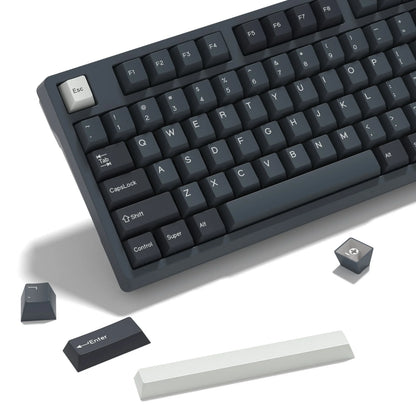 KBDiy 174 Tasten/Set PBT GMK Apollo Tastenkappen, Double-Shot, minimalistisches ISO-Cherry-Profil, für mechanische Gaming-Tastaturen, Tastenkappen für MX