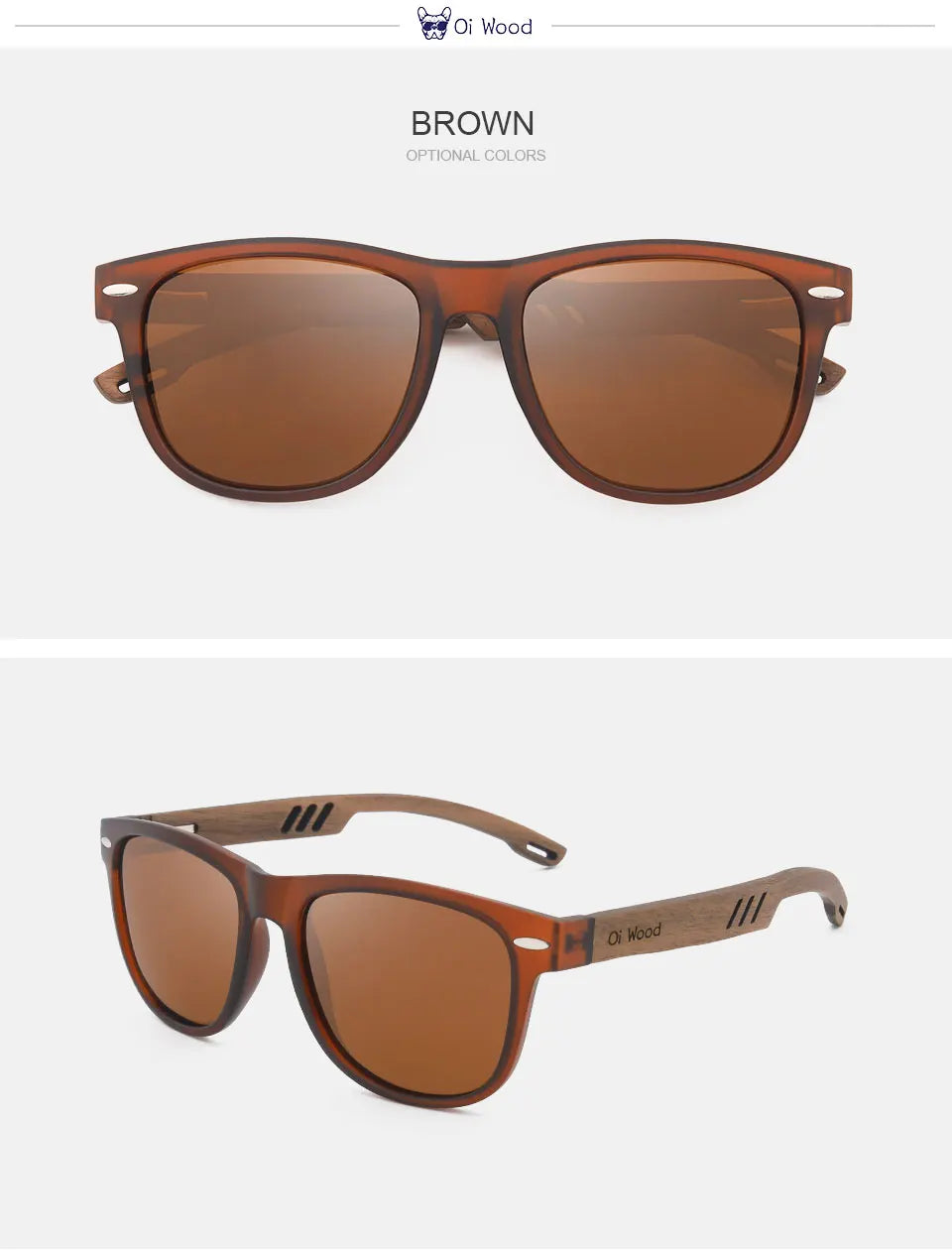 Oi Wood Sunglasses Polarized Black Walnut Wood Sunglasses for Man Polarized High Quality Sun Glasses Men UV400 Eyewear