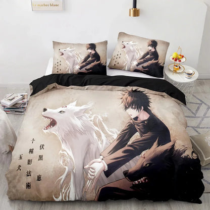 Anime Jujutsu Kaisen Satoru Gojo Bedding Set Boys Girls Twin Queen Size Duvet Cover Pillowcase Bed Kids Adult Home Textileextile
