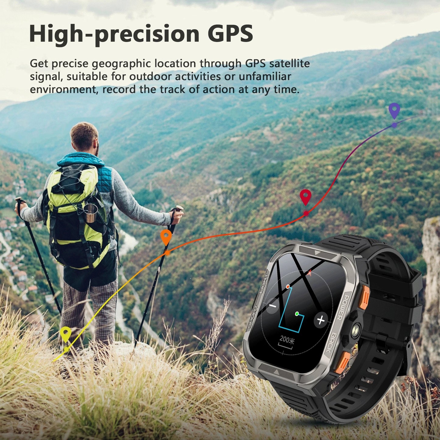 Blackview W80 Pro AI GPT Smart Watch, Precise GPS, 900mAh Battery, 1.43" AMOLED, Flashlight, Waterproof Sport Watch Men & Women