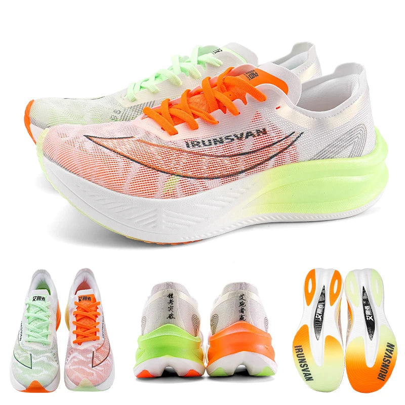 IRUNSVAN Scarpe da corsa da uomo, scarpe sportive traspiranti, leggere, da maratona, con piastra in carbonio, sneakers casual, comode, per l'allenamento atletico