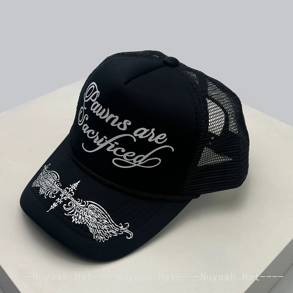 Printed Letters Wing Baseball Hats Hip Hop Breathable Color Block New Unisex Personal Sunshade Mesh Versatile Trucker Caps ins