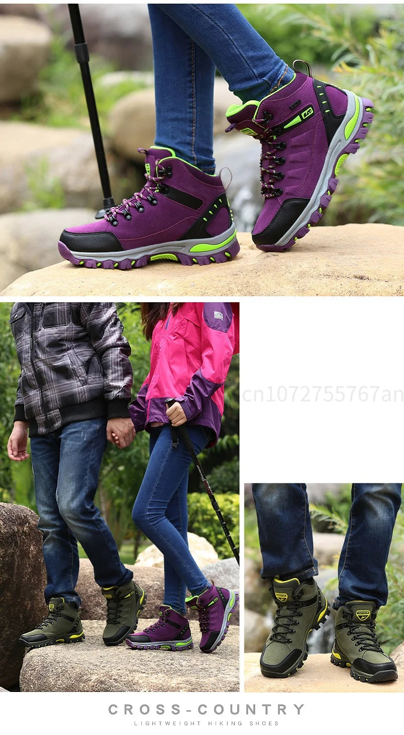 Couples Outdoor Hiking Shoes Comfortable Wear-Resistant Camping Climbing Mountain Shoes Breathable Sports Shoes Camping Boots
