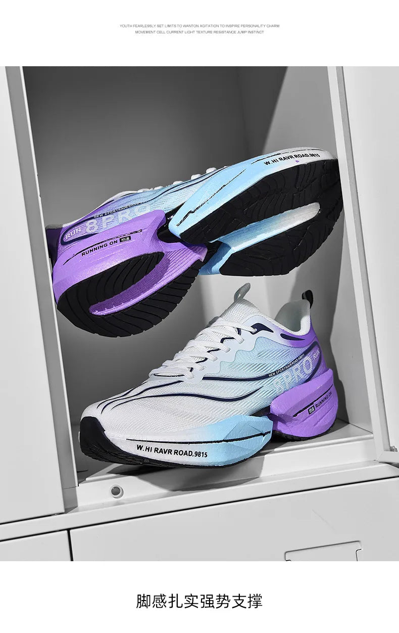 Men's Running Shoes Carbon Plate Racing Marathon Athletic Shoes Cushioned Comfortable Road Sneakers Teenage Training Shoes
