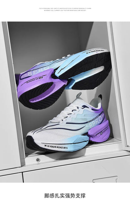 Men's Running Shoes Carbon Plate Racing Marathon Athletic Shoes Cushioned Comfortable Road Sneakers Teenage Training Shoes