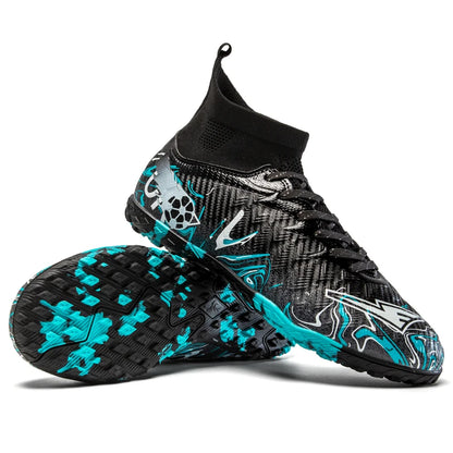 Chaussures de Football pour hommes et femmes, chaussures d'extérieur AG/FG, bottes de Football respirantes, ultralégères, antidérapantes, chaussures d'entraînement de Futsal