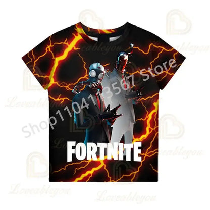 Children 100-160cm Hot Sale F-Fortnited Summer Boy T-shirt for Toddler Baby Funny Game T Shirts Fashion Girls Boys Birthday Gift
