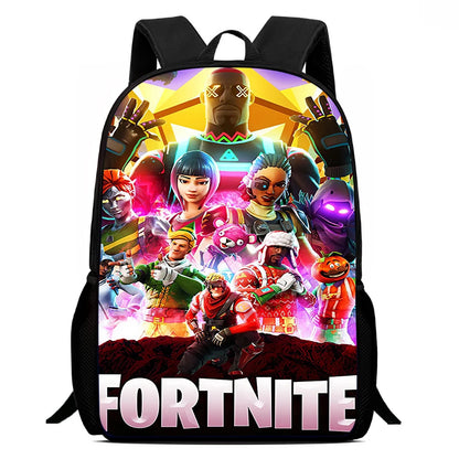 Fortnite 15 Inch Cartoon School Backpack for Kids Boys Girls, Cool Game Printed Lightweight Backpack Large Suitable for Ages 5-8