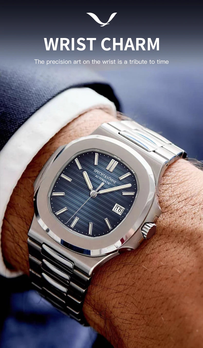 2025 Specht&Sohne New Hot Selling Men's Automatic Mechanical Watch Sapphire Crystal Stainless Steel Sports Watch Waterproof 50M