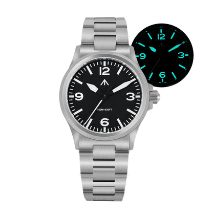 MILITADO ML18 Quartz PVD 316L Steel Sapphire VH31 Sweep Second Movement Sapphire BGW9 Lume 100M Waterproof Men Wristwatch