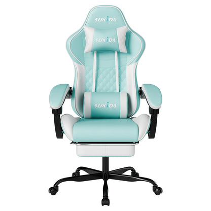 SUKIDA Gaming Chair Ergonomic Video Game Chair Comfortable Computer Chair with Footrest and Lumbar Support Office Chair