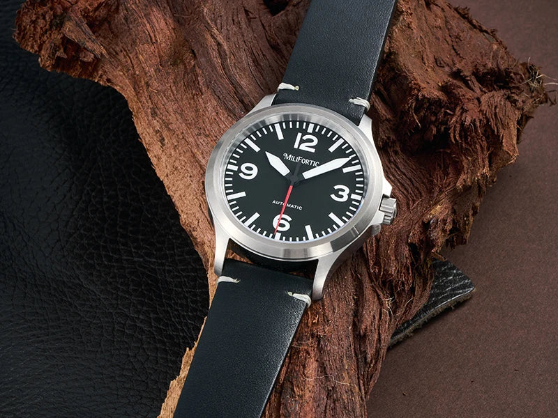 Milifortic M096 Men's Pilot Watch Large Arabic Numerals Military Style NH38 Auto Watch BGW9 Luminous 100M Waterproof Field Watch