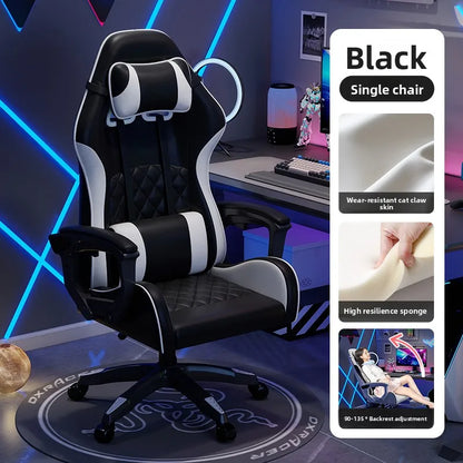 Sedia e-sport da uomo confortevole per sessioni prolungate, sedia da computer reclinabile per il relax, schienale