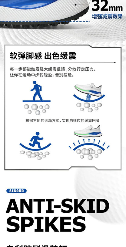 PGM Golf Men's Sports Sneakers Super Soft Popcorn Midsole Knob Lace Anti Slip Breathable Golf Shoes