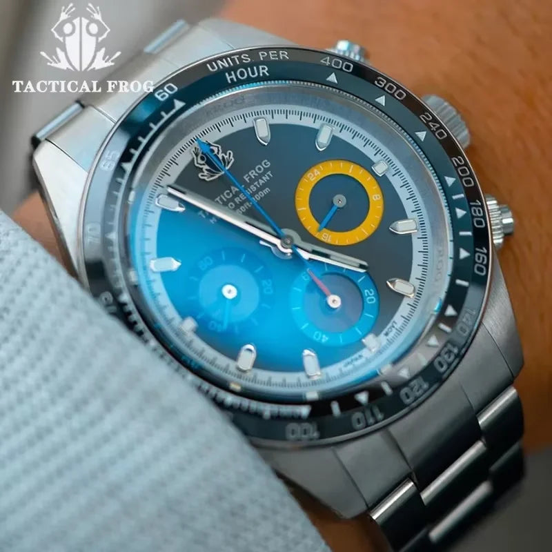 Tactical Frog Quartz Watch VS75 Solar Chronograph Sapphire 200m Waterproof Luxury Watch Luminous Quartz Movement 41mm Mens Watch