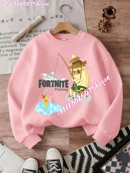 New Fortnite Kids Sweatshirts Cartoon Game Character Printed Hoodie Autumn Casual Children’s Tops Winter Baby Boys Clothing