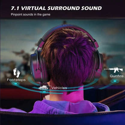 FIFINE Headset, 3.5 mm jack & USB Headphone with 7.1 Surround Sound/volume control/Mute switch for PC/MAC/PS4/PS5 Mixer-H9