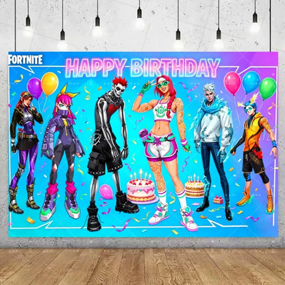 Fortnite Game Theme Birthday Party Decoration Background Fortnite Gamer Banner Boys Girls Photography Supplies Backdrop Kid Gift