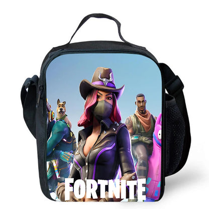 Risankasta torba za kosilo Fortnite, prenosna izolirana torba za kosilo, večkratno uporabna torba za shranjevanje hrane, primerna za otroke in študente.