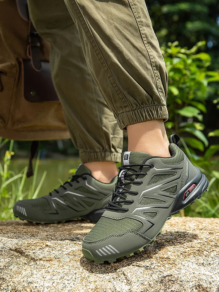 Men's Hiking Shoes Waterproof All-Terrain Outdoor Sneakers Non-Slip for Trekking Camping Tactical Training Outdoor Cycling