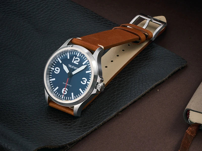 Milifortic M096 Men's Pilot Watch Large Arabic Numerals Military Style NH38 Auto Watch BGW9 Luminous 100M Waterproof Field Watch