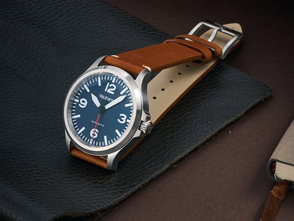 Milifortic M096 Men's Pilot Watch Large Arabic Numerals Military Style NH38 Auto Watch BGW9 Luminous 100M Waterproof Field Watch