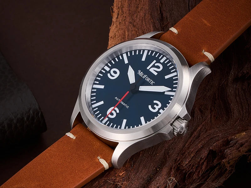 Milifortic M096 Men's Pilot Watch Large Arabic Numerals Military Style NH38 Auto Watch BGW9 Luminous 100M Waterproof Field Watch