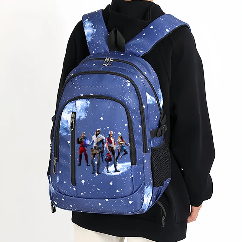Fortnite Starry Sky Backpack Large Capacity Waterproof Laptop Bag Game Character Print Student Pack Boys and Girls Back to School Bag