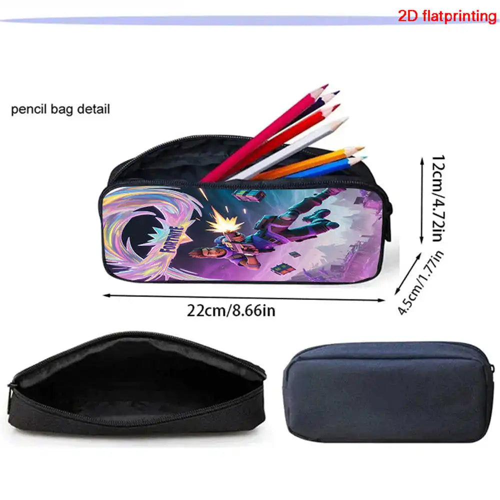 Fortnite 3Pcs Bag Set, Backpack with Front Pocket, Crossbody Bag and Pencil Case, Boys and Girls The Best Gift for Children