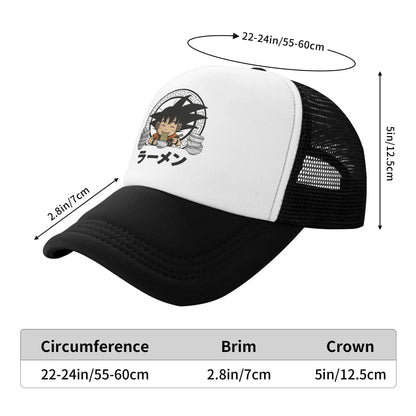 Goku Kid Ramen Dragon Ball Trucker Hat Men Women Vintage Anime Manga Hats Sports Cap Adjustable Polyester Baseball Caps Summer, Produit gaming premium Fraquane