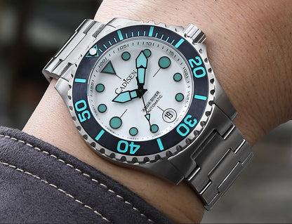 NEW 2026 CADISEN AQUA DIVER Brand Luxury Men Watches Automatic Watch Japan 8215 100M Waterproof Luminous Mechanical Wristwatch