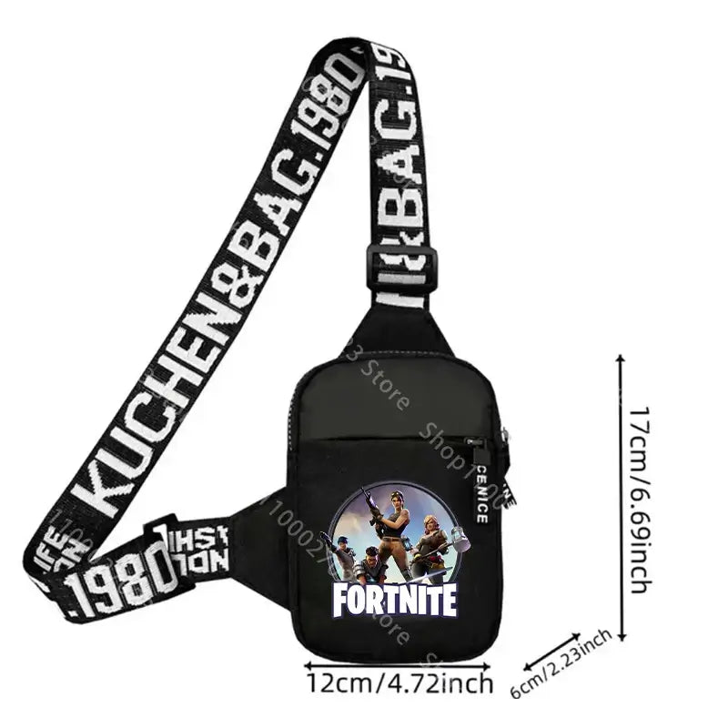 Fortnite Adult Shoulder Bag Sports Casual Lightweight Mini Phone Bags Cartoon Game Figure Printed Men Crossbody Chest Pack Gift