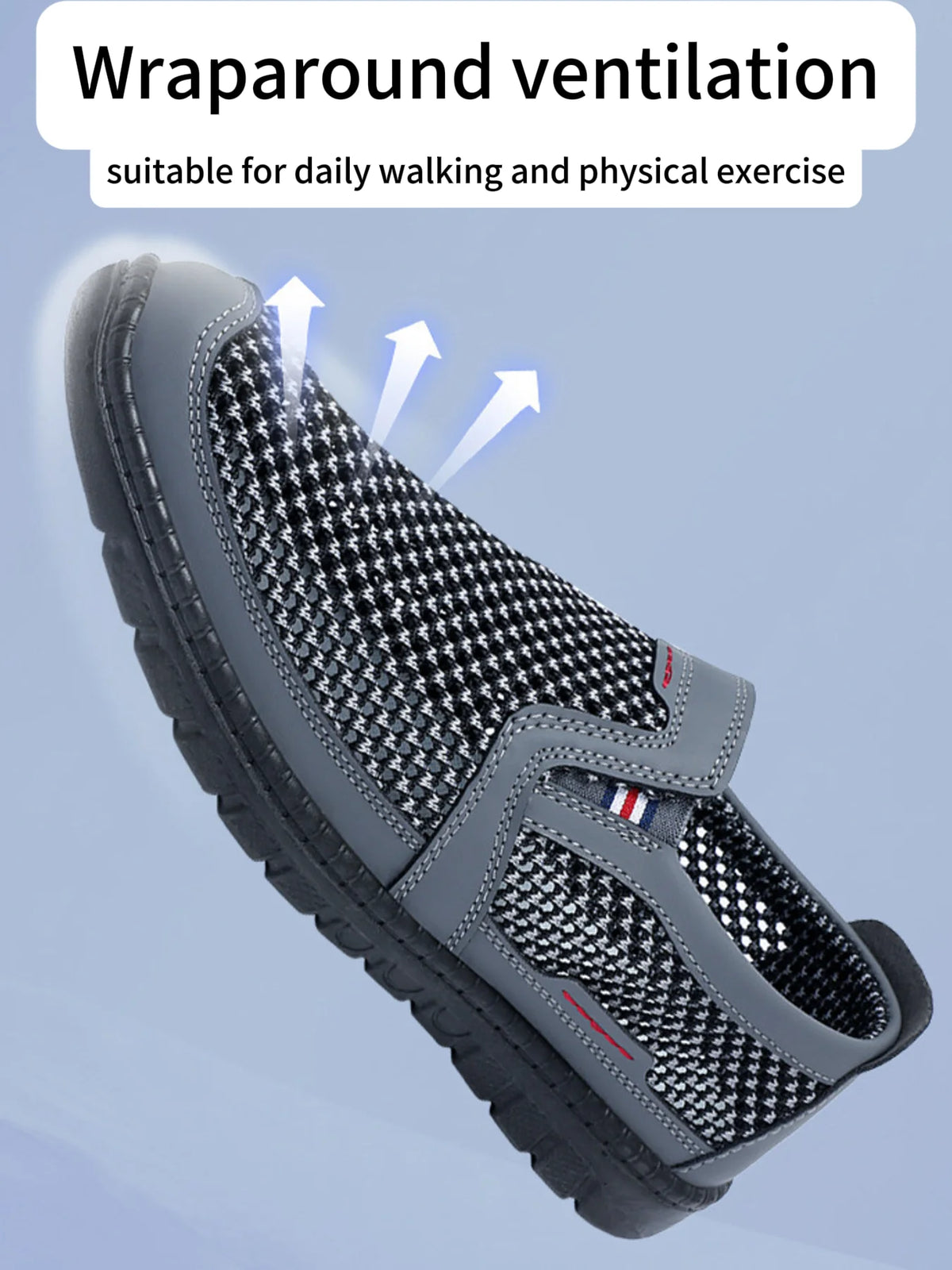 Zapatillas deportivas para hombre. Orificios de ventilación multifacéticos, que eliminan el olor sin cubrir los pies. Zapatillas deportivas informales. Zapatillas de diseño.
