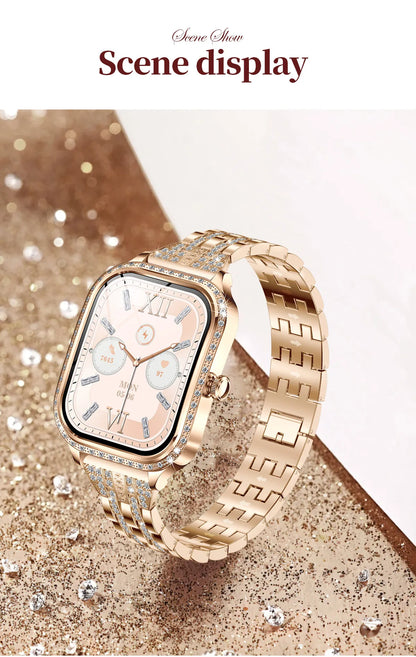 LIGE New Luxury Smart Watch Heart Rate Monitor Fashion Ladies Bracelet 2024 Bluetooth Call Smartwatch Womoen For Android IOS