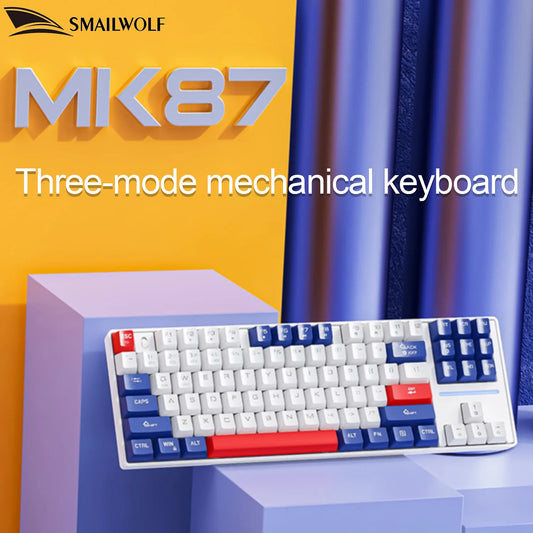 SMAILWOLF MK87 Bluetooth kabellose mechanische Tastatur, E-Sports-Gaming, Full-Key-Hot-Plug, Custom-Tastatur