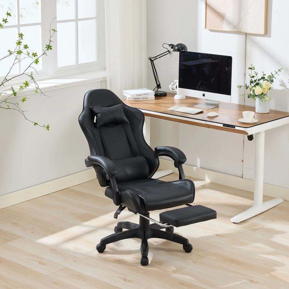 Ergonomic Gaming Chair 360° Reclining Office Chair with Footrest, Adjustable Height Racing Chair with Lumbar Support and Headrest