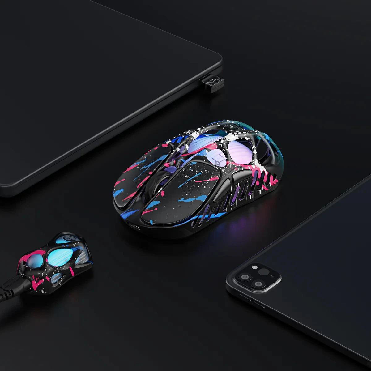 GravaStar Mercury X Pro Tri-Mode Wireless Gaming Mouse, 8K Receiver, Magnesium Alloy Lightweight, Long Battery Life, RGB Gaming